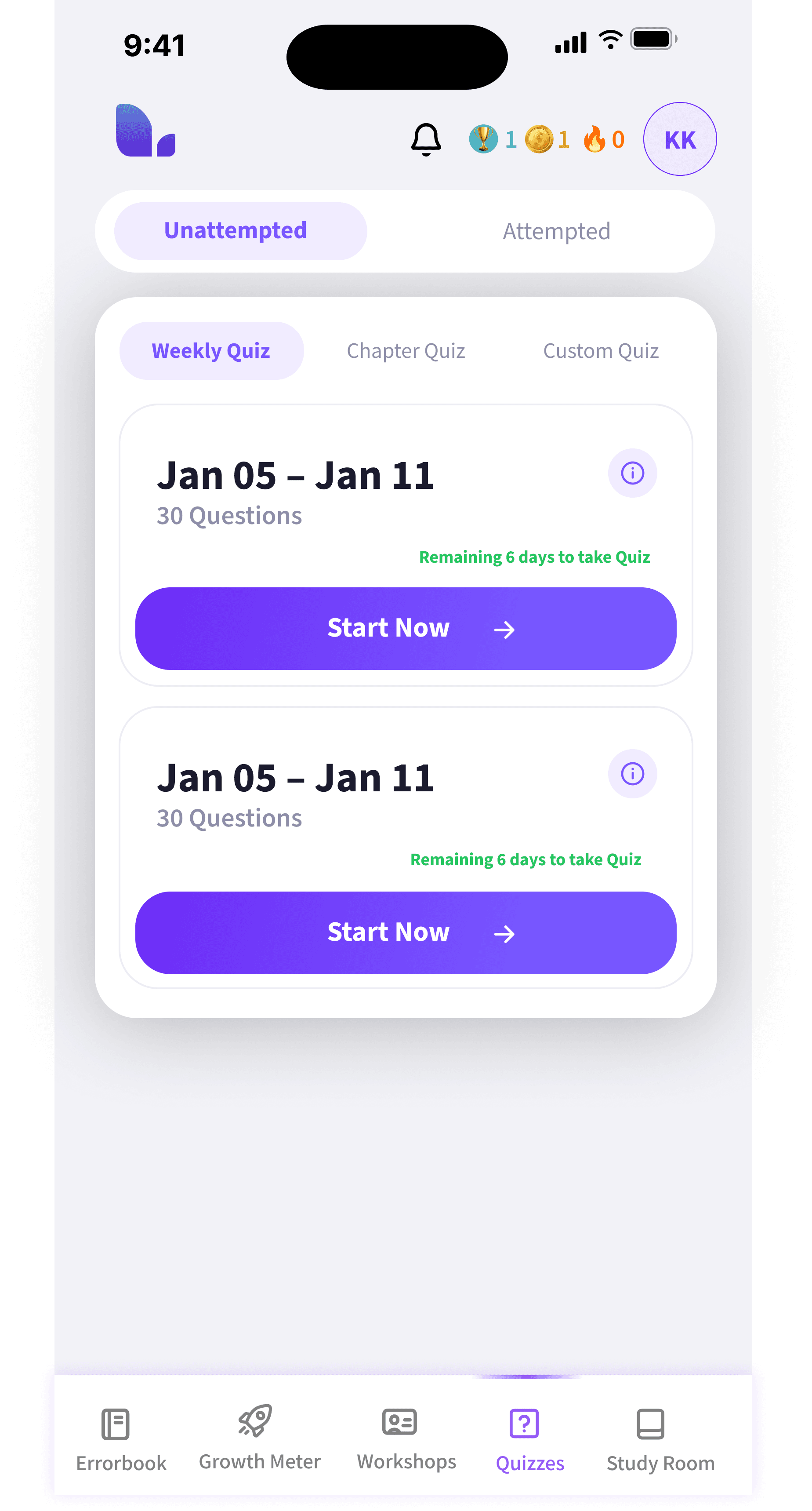 Daily & Weekly Practice Quizzes